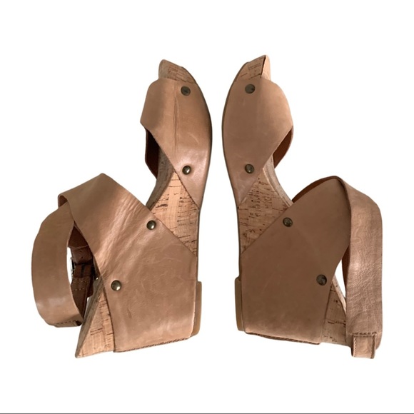 Lucky Brand Moran Platform Sandal Cork Wedge Brown Leather
Ankle Wrap Size 9.5 - Picture 6 of 11